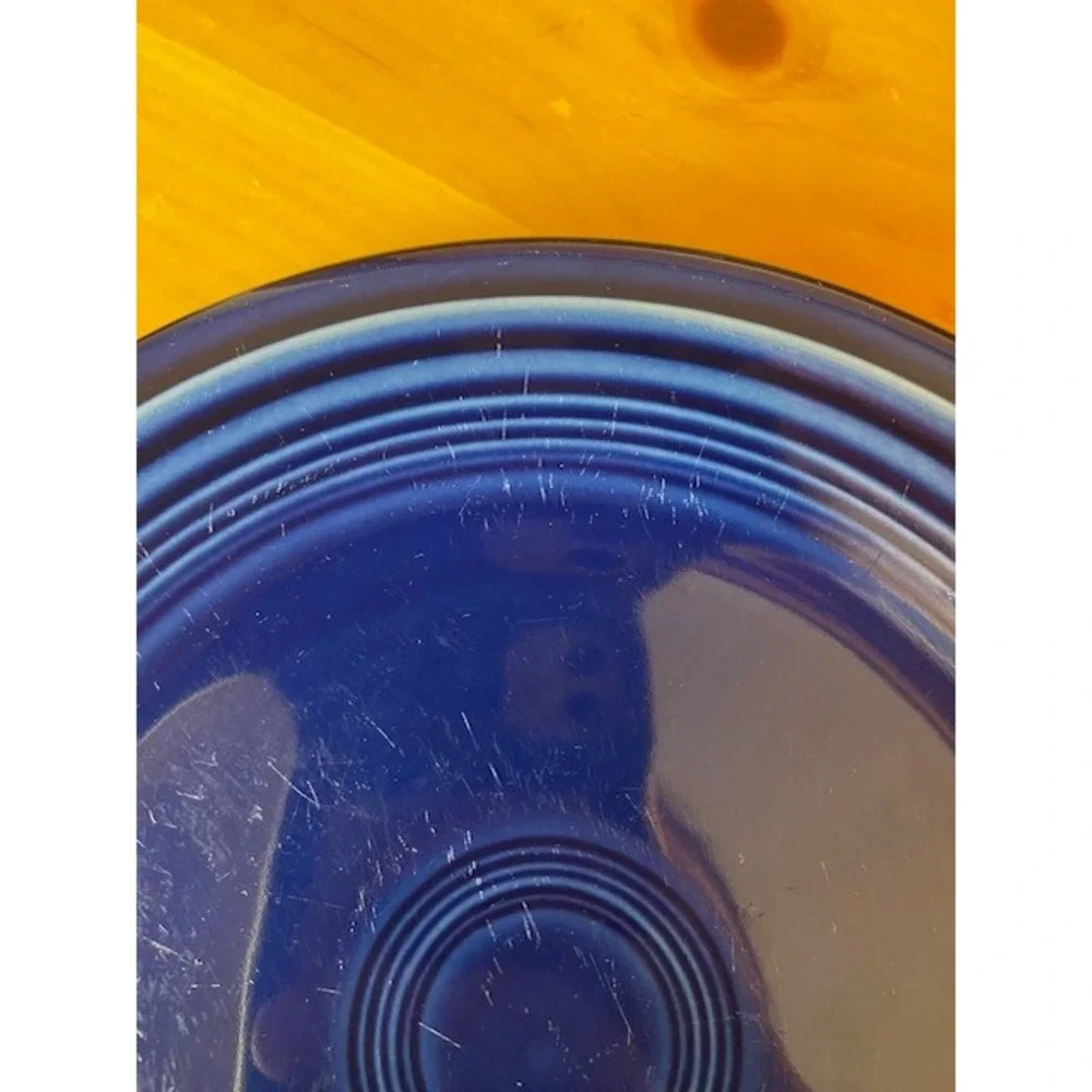 Fiesta Cobalt Blue Salad Plates Set of 3 Homer Laughlin 7.25 Inch Navy Blue